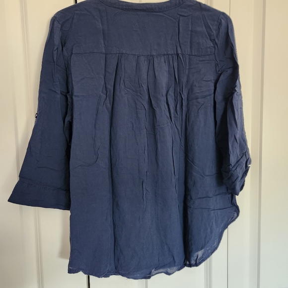 Torrid Size 00 Navy Harper Challis Blouse - Picture 3 of 7